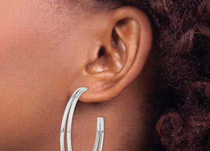 Sterling silver hoop earrings, another view