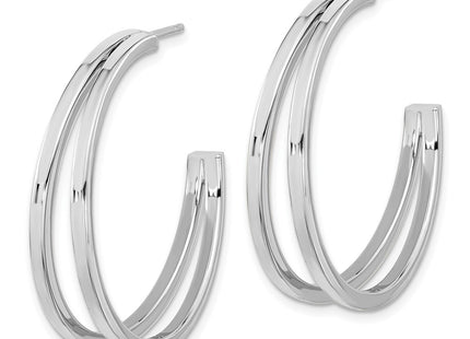 Sterling silver hoop earrings, alternate view