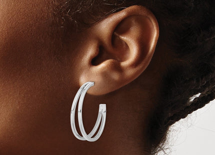 Sterling silver hoop earrings, another view