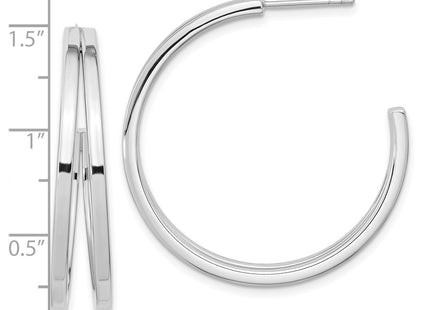 Sterling silver hoop earrings, further view