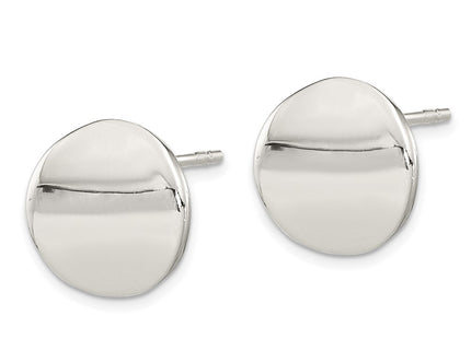 Sterling silver circle earrings, alternate view
