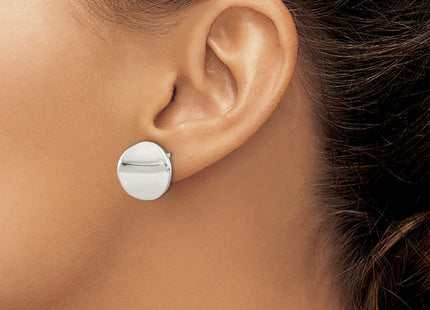 Sterling silver circle earrings, another view