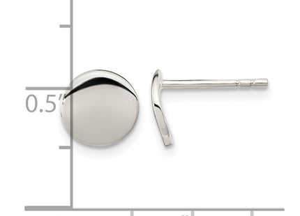 Sterling silver circle earrings, further view