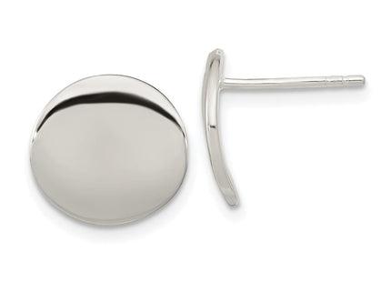 Sterling Silver Polished Flat Circle Post Earrings (Style QE16001)