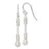 Sterling Silver Polished Fancy Beaded Dangle Earrings