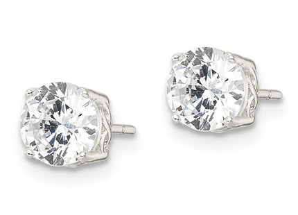Sterling silver cubic zirconia infinity stud earrings, alternate view