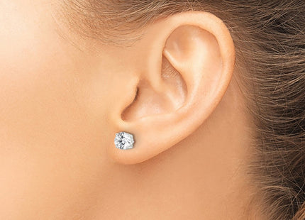 Sterling silver cubic zirconia infinity stud earrings, another view