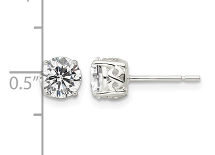 Sterling silver cubic zirconia infinity stud earrings, further view
