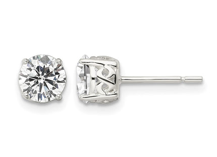 Sterling silver cubic zirconia infinity stud earrings