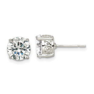 Sterling Silver Polished Round CZ Infinity Basket Set Stud Earrings