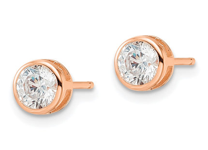 Sterling silver cubic zirconia stud earrings, alternate view