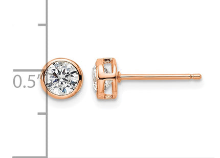Sterling silver cubic zirconia stud earrings, further view