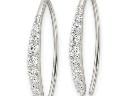 Sterling silver cubic zirconia earrings, alternate view
