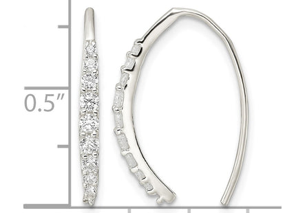 Sterling silver cubic zirconia earrings, further view