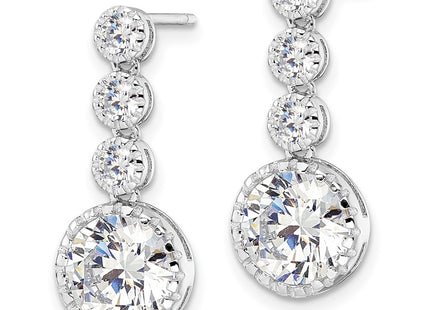 Sterling silver cubic zirconia drop earrings, alternate view