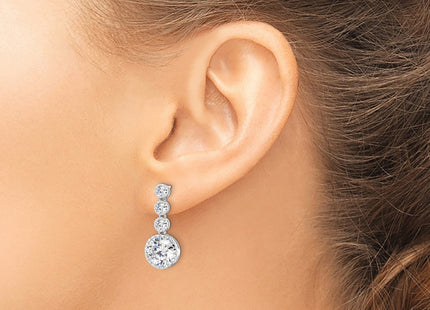 Sterling silver cubic zirconia drop earrings, another view