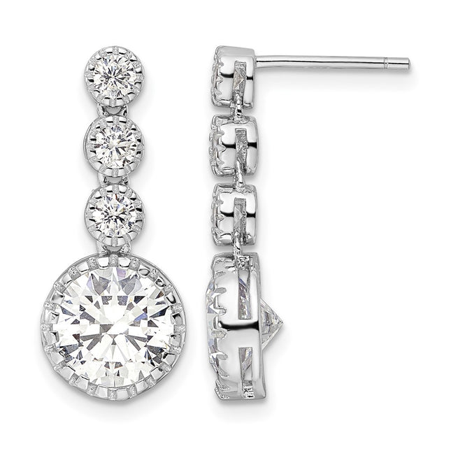 Sterling silver cubic zirconia drop earrings