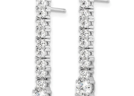 Sterling silver cubic zirconia drop earrings, alternate view