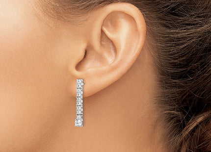 Sterling silver cubic zirconia drop earrings, another view