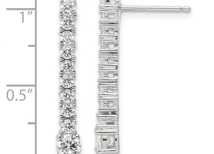 Sterling silver cubic zirconia drop earrings, further view