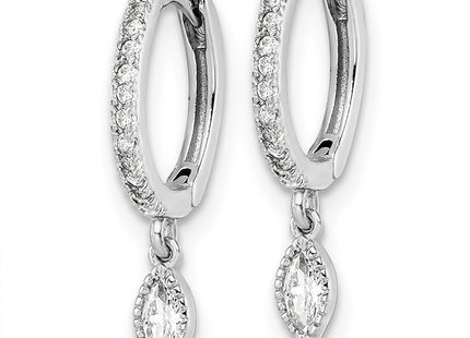 Sterling silver cubic zirconia hoop earrings, alternate view