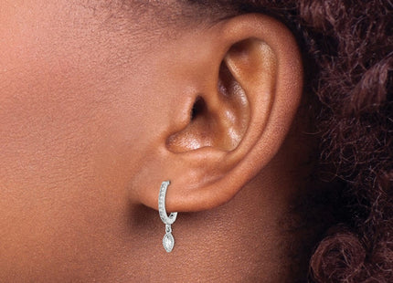 Sterling silver cubic zirconia hoop earrings, another view