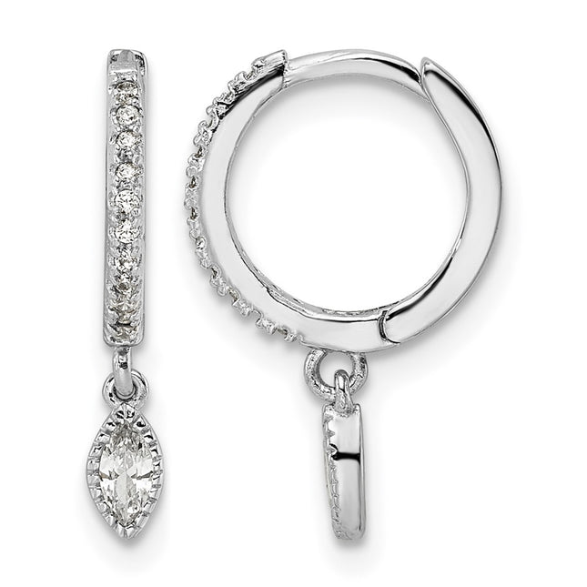Sterling silver cubic zirconia hoop earrings