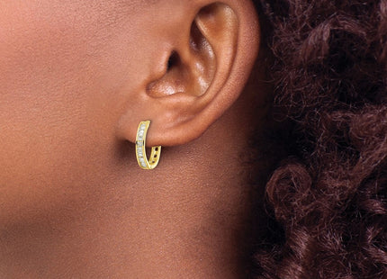 Sterling silver cubic zirconia hoop earrings, another view