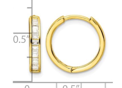 Sterling silver cubic zirconia hoop earrings, further view