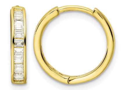 Sterling silver cubic zirconia hoop earrings
