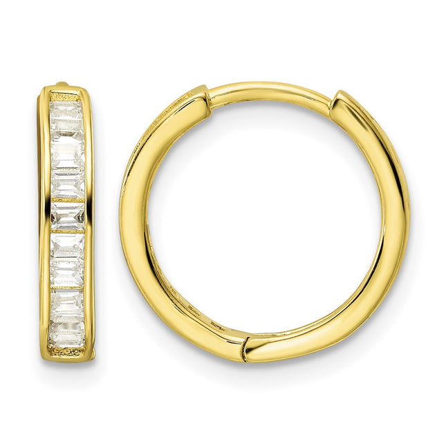 Sterling silver cubic zirconia hoop earrings