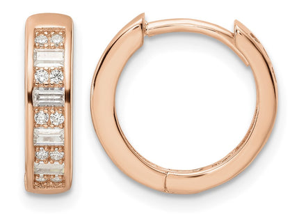 Sterling silver cubic zirconia hoop earrings