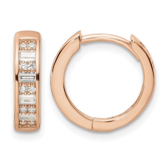 Sterling silver cubic zirconia hoop earrings
