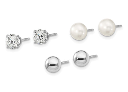 Sterling Silver Earrings Style QE16324SET - Classique Jewelry Inc.