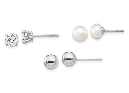 Sterling Silver Earrings Style QE16324SET - Classique Jewelry Inc.