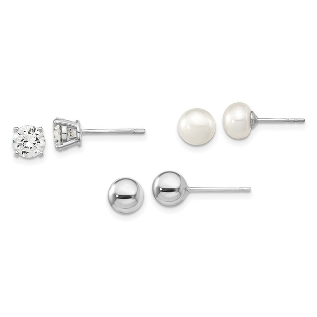 Sterling Silver Earrings Style QE16324SET - Classique Jewelry Inc.