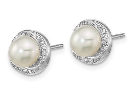 Sterling silver cubic zirconia earrings, alternate view