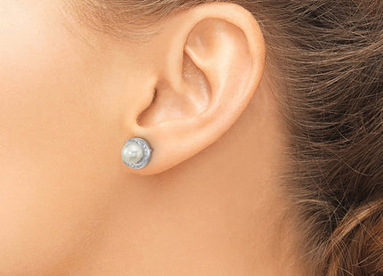 Sterling silver cubic zirconia earrings, another view