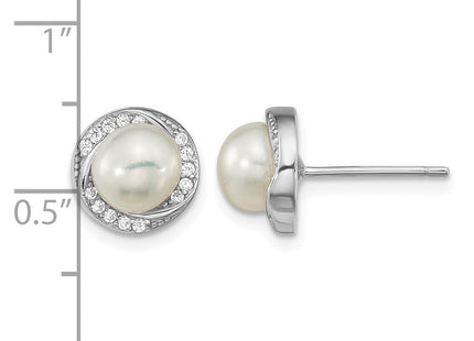 Sterling silver cubic zirconia earrings, further view