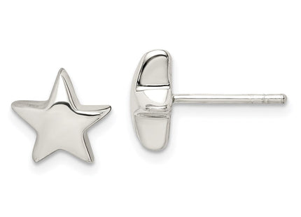 Sterling Silver Star Earrings (Style QE1636)