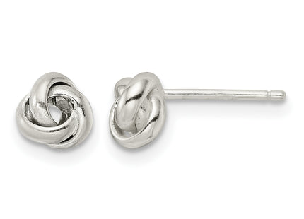 Sterling Silver Polished Love Knot Post Earrings