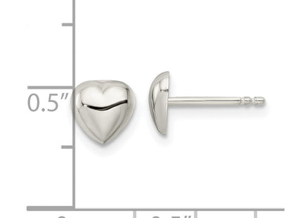 Sterling Silver Polished Heart Post Earrings (Style QE16420)