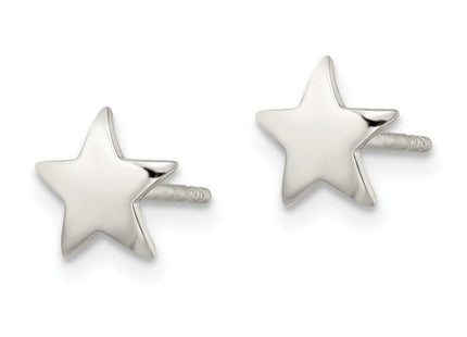 Sterling Silver Polished Star Post Earrings