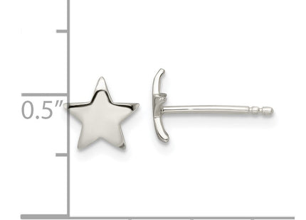 Sterling Silver Polished Star Post Earrings