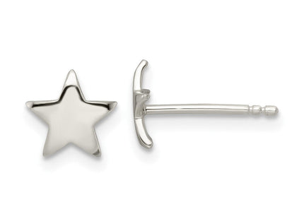 Sterling Silver Polished Star Post Earrings
