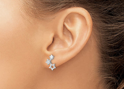Sterling silver cubic zirconia star earrings, another view