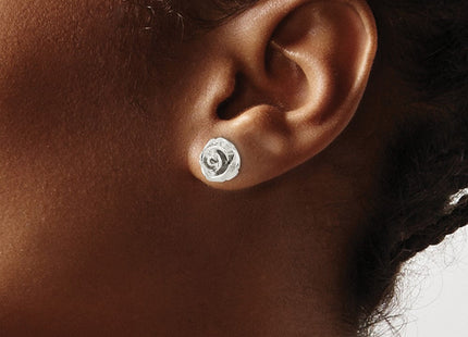 Sterling Silver Polished Rose Post Earrings