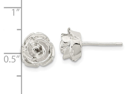 Sterling Silver Polished Rose Post Earrings