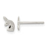 Sterling Silver Rhodium-plated Polished Unicorn Head Post Earrings