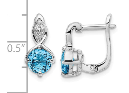 Sterling silver topaz earrings, further view
